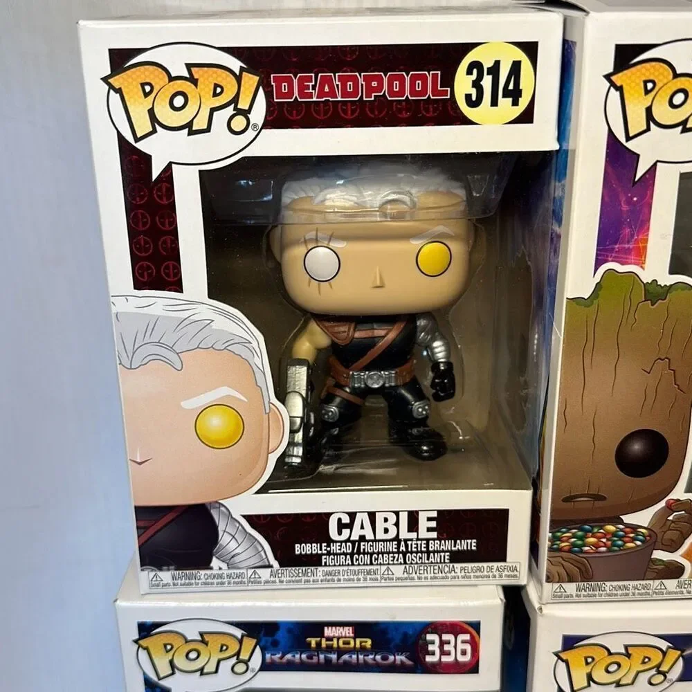 Funko Pop! Marvel 264 Groot #336 Valkyrie #314 Cable #433 Captain Marvel set of‎